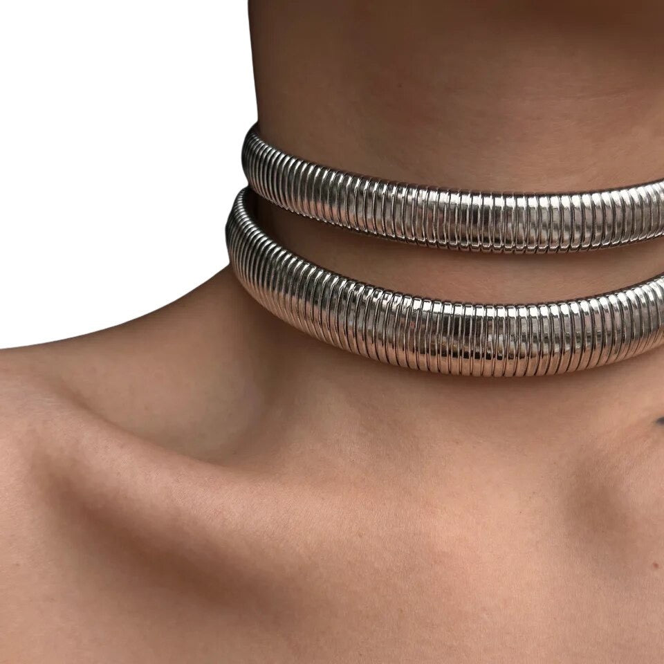 18k Gold Plated Stackable Choker Necklace