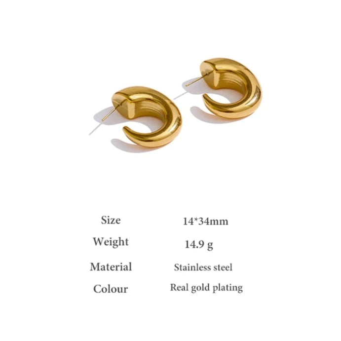 Horn Hoop 18K Gold Plated Earrings