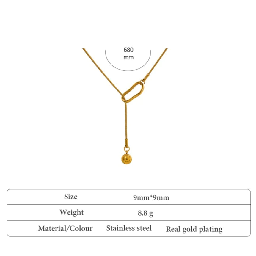 Drop Pendant 14K Gold Plated Necklace