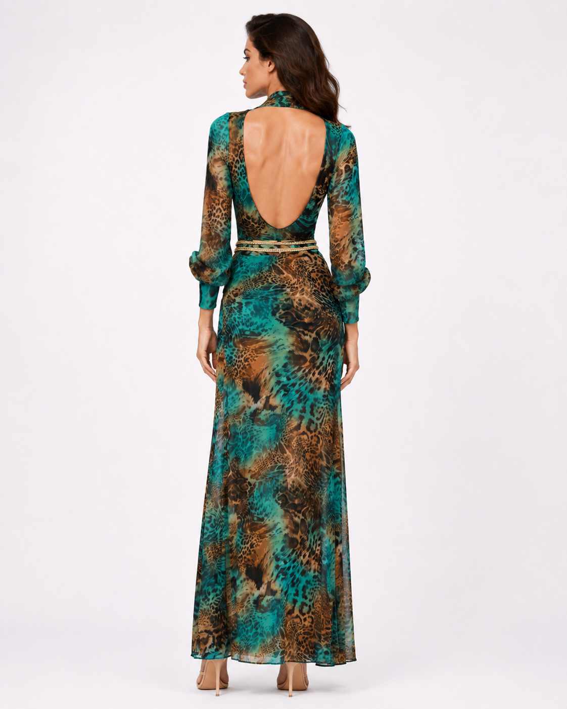 Luna Gown | Crystal Halter High-Slit Gown | Vie Sauvage LV
