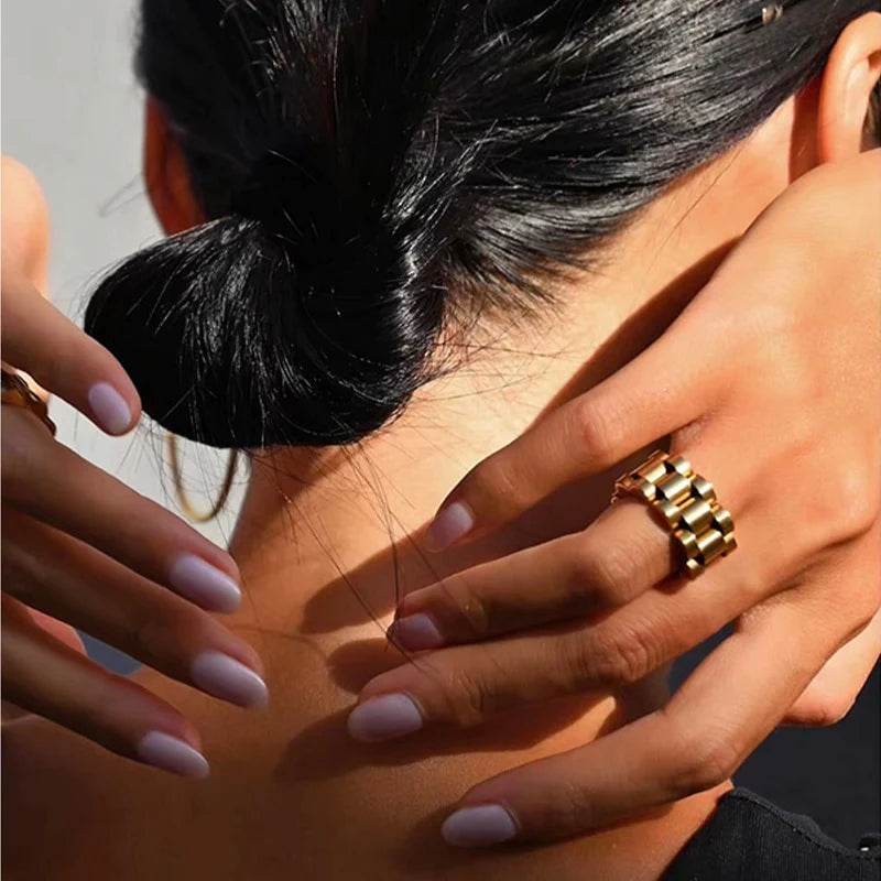 Link Chain 18K Gold Plated Ring