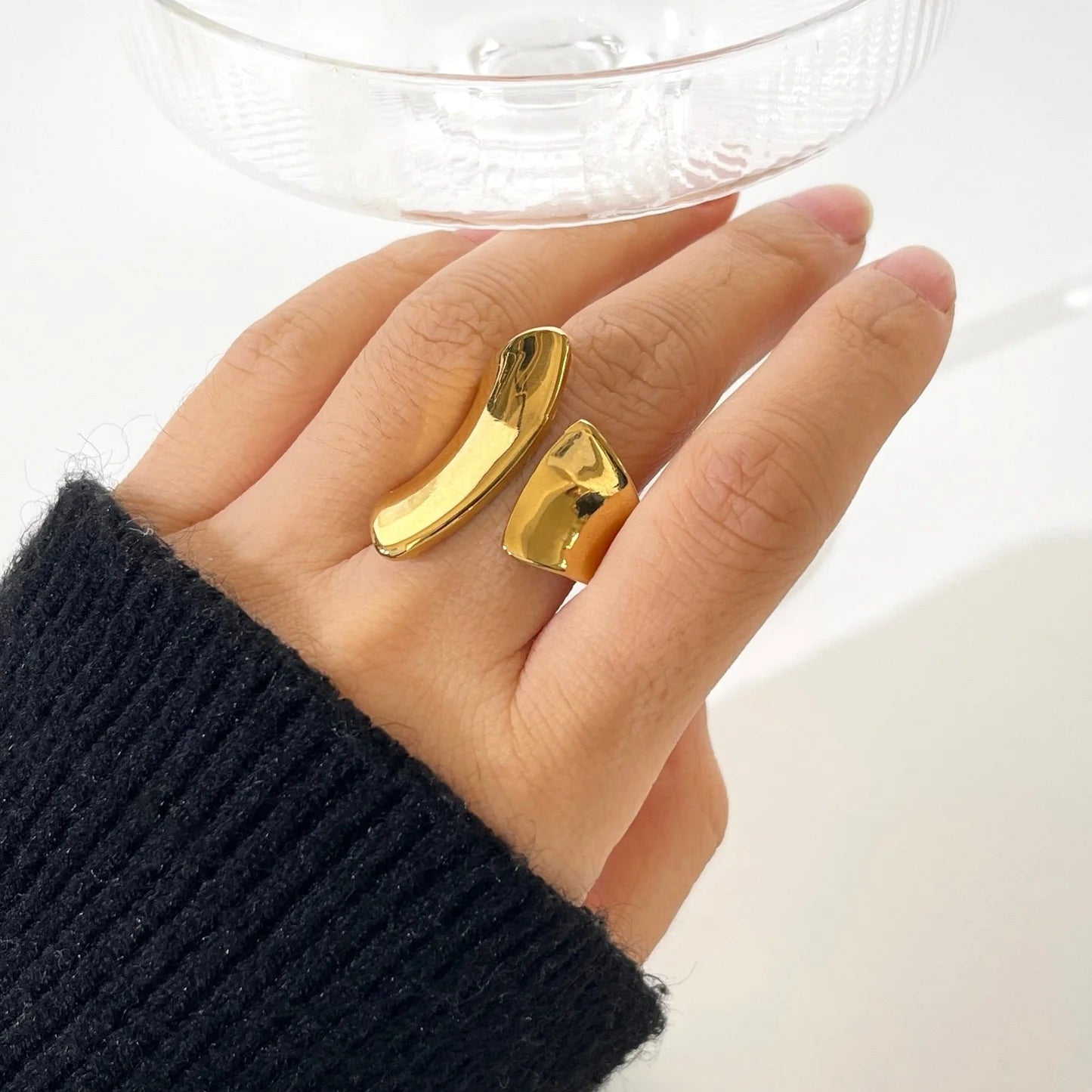 Bold 18K Gold Plated Open Ring