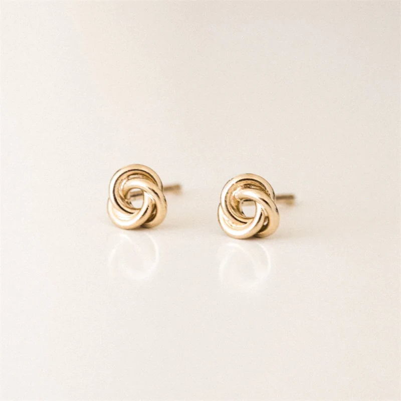 Dainty 14K Gold Filled Love Knot Stud Earrings