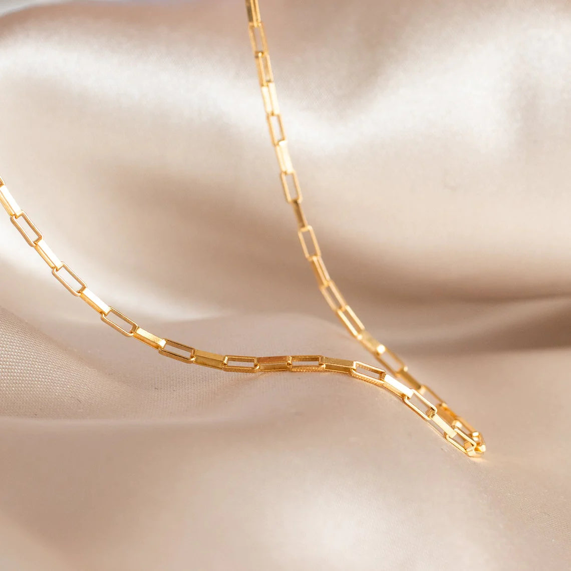 14K Gold Filled Geometric Chain Choker Necklace