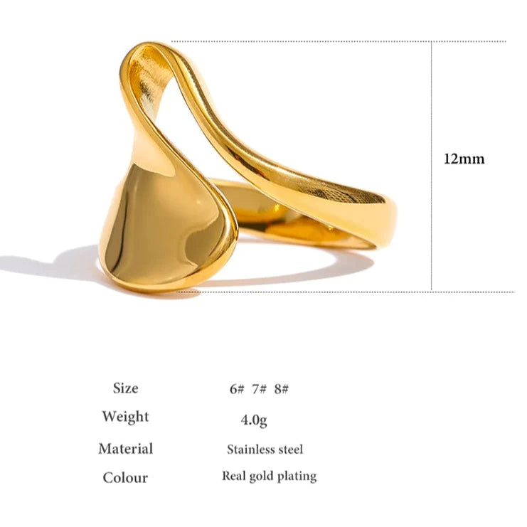 Swirled 14K Gold Plated Ring