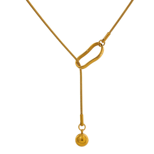 Drop Pendant 14K Gold Plated Necklace