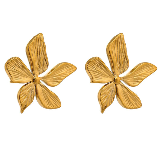 Small Flower 14K Gold Plated Earrings