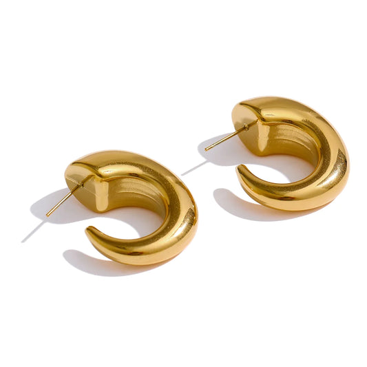 Horn Hoop 18K Gold Plated Earrings