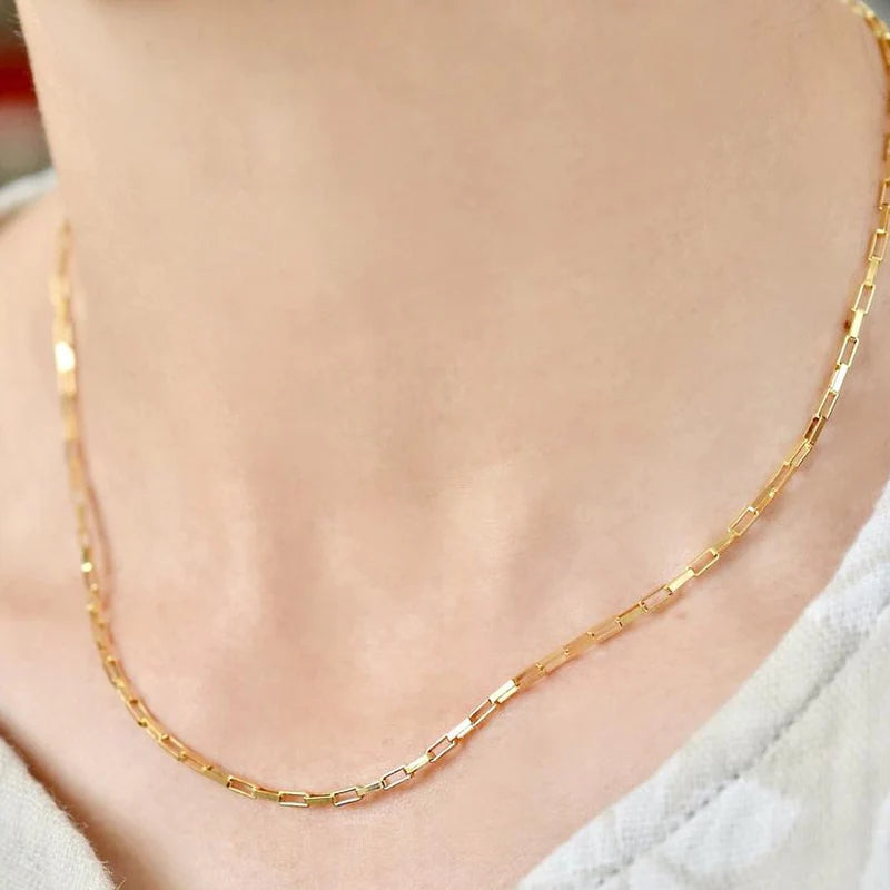 14K Gold Filled Geometric Chain Choker Necklace