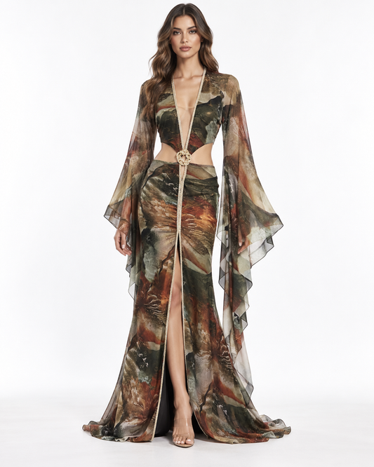 Seraphina Cape Gown | Crystal Dress | Vie Sauvage LV