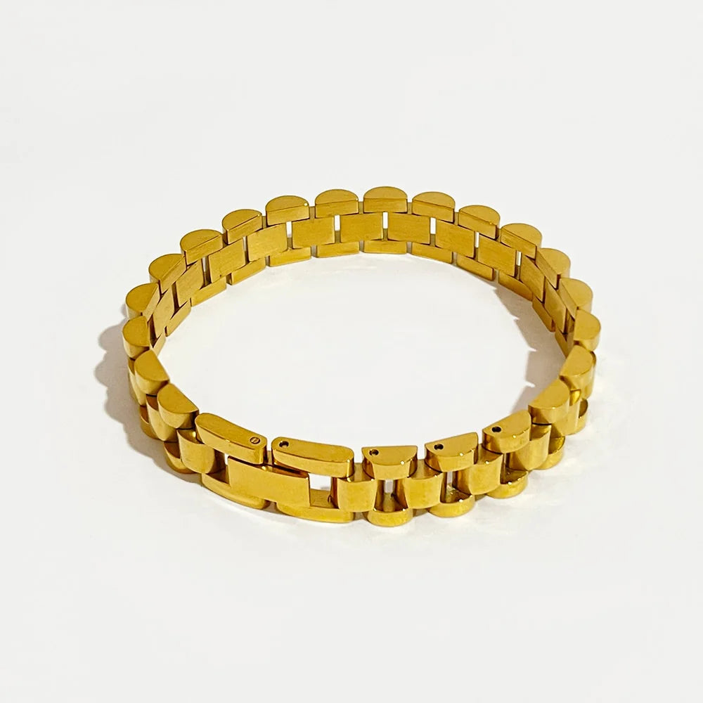 Link Chain 18K Gold Plated Strap Bracelet