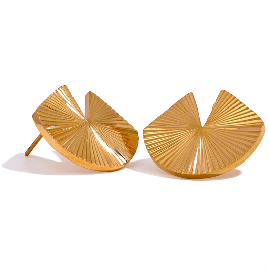 Lily Pad 14K Gold Plated Stud Earrings