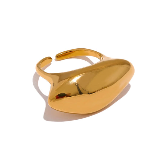 Oblong 18K Gold Plated Ring