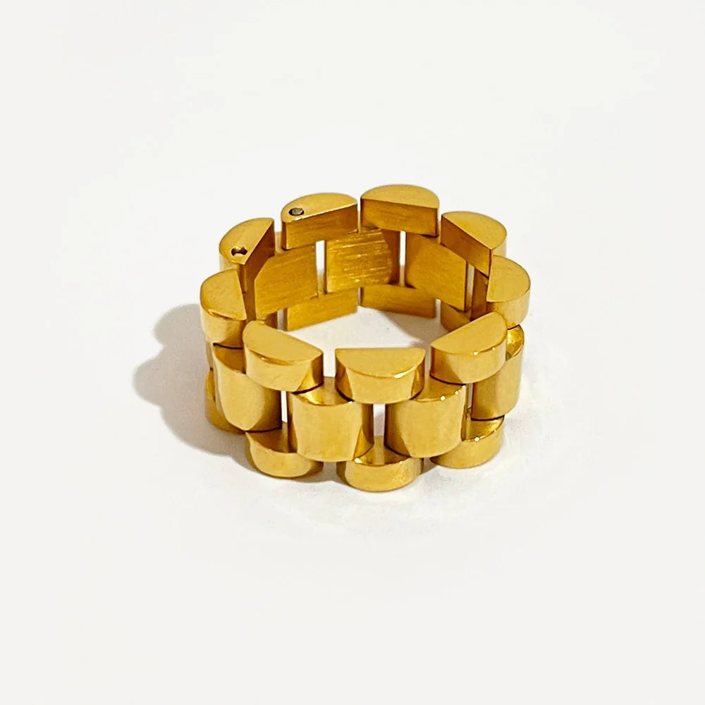 Link Chain 18K Gold Plated Ring