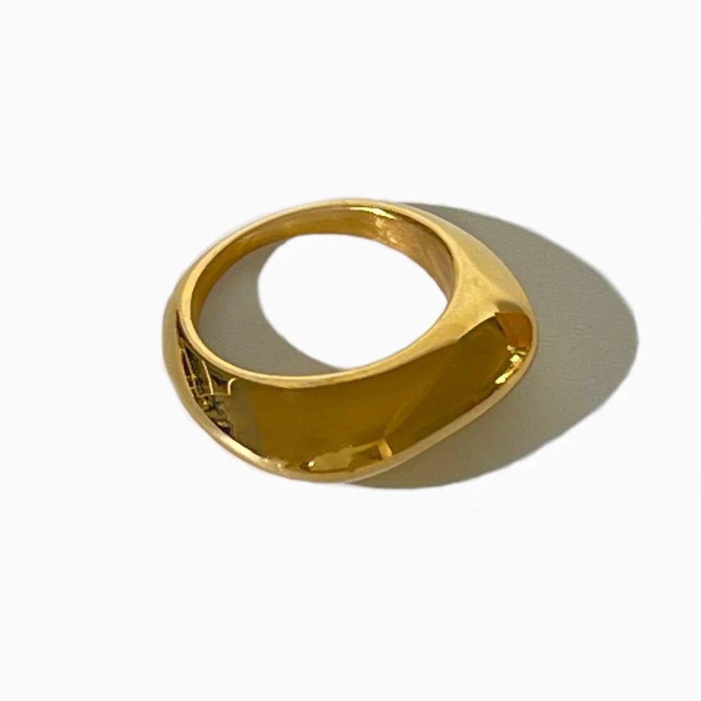 Domed 18K Gold Plated Ring