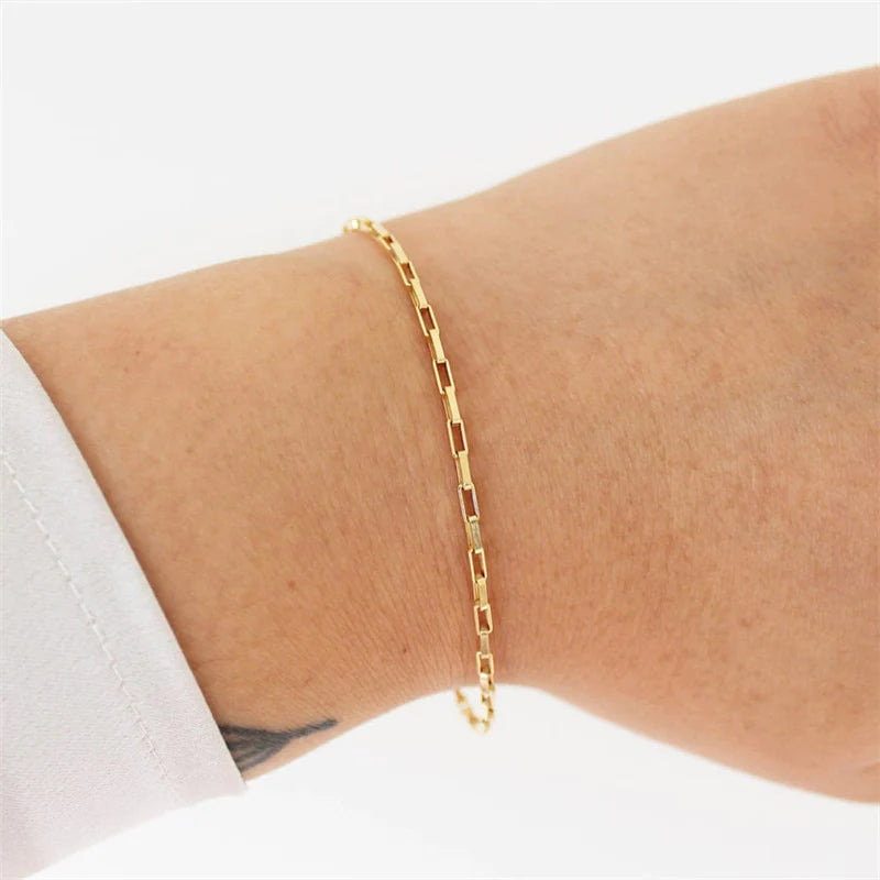 14K Gold Filled Geometric Chain Bracelet