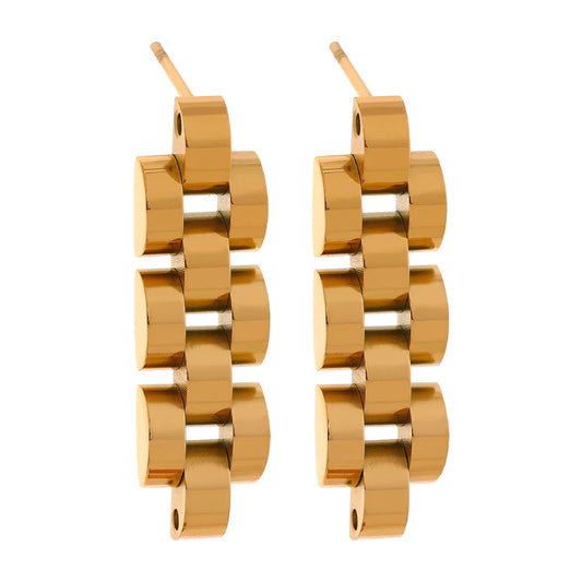 Link Chain 14K Gold Plated Earrings