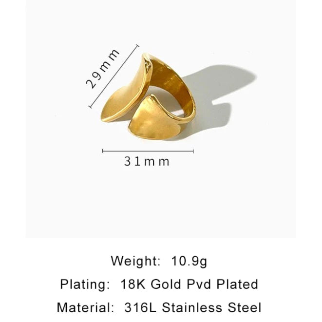 Bold 18K Gold Plated Open Ring