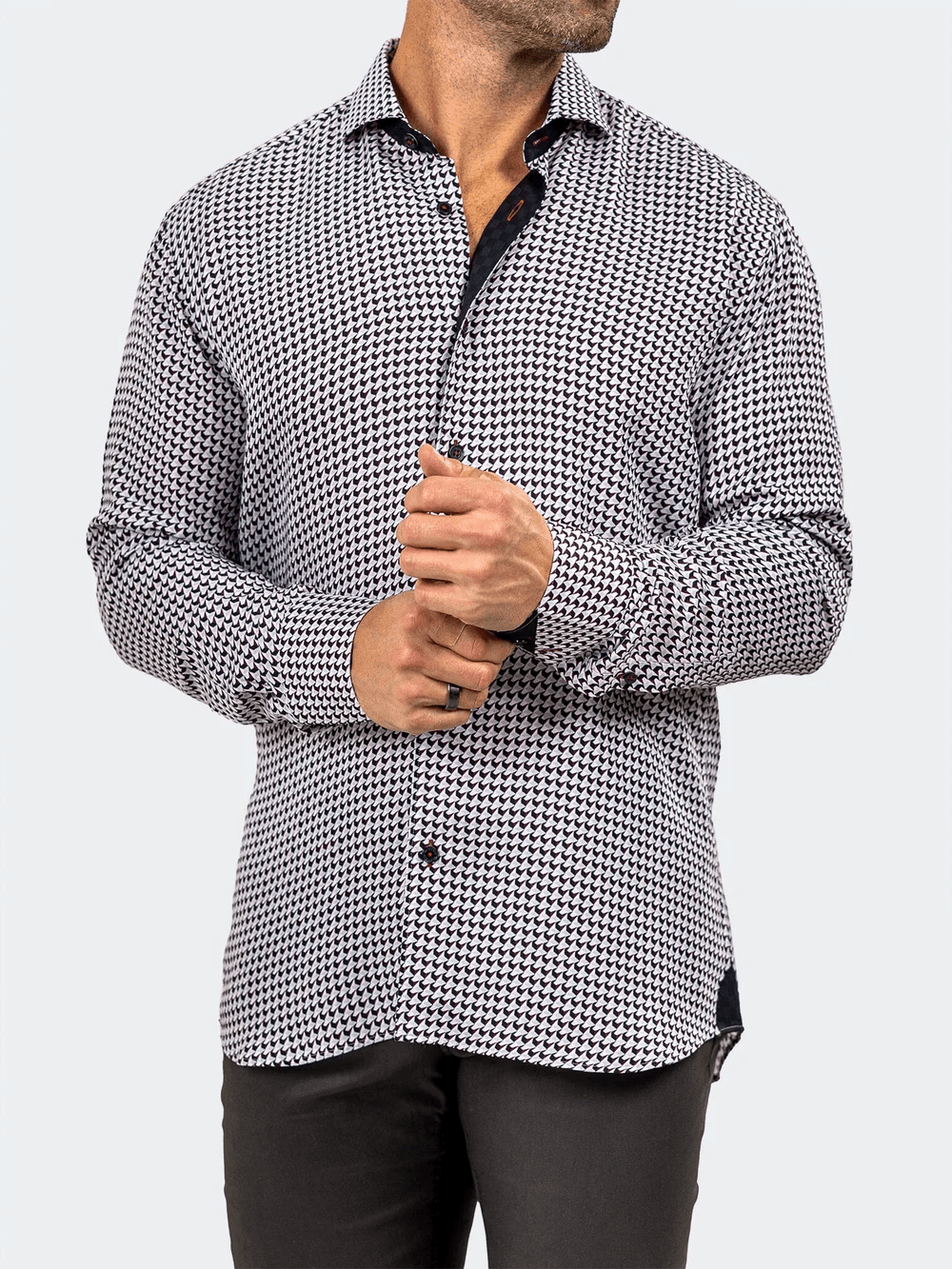 Eins Navy - Red Micro Shirt - Vie Sauvage