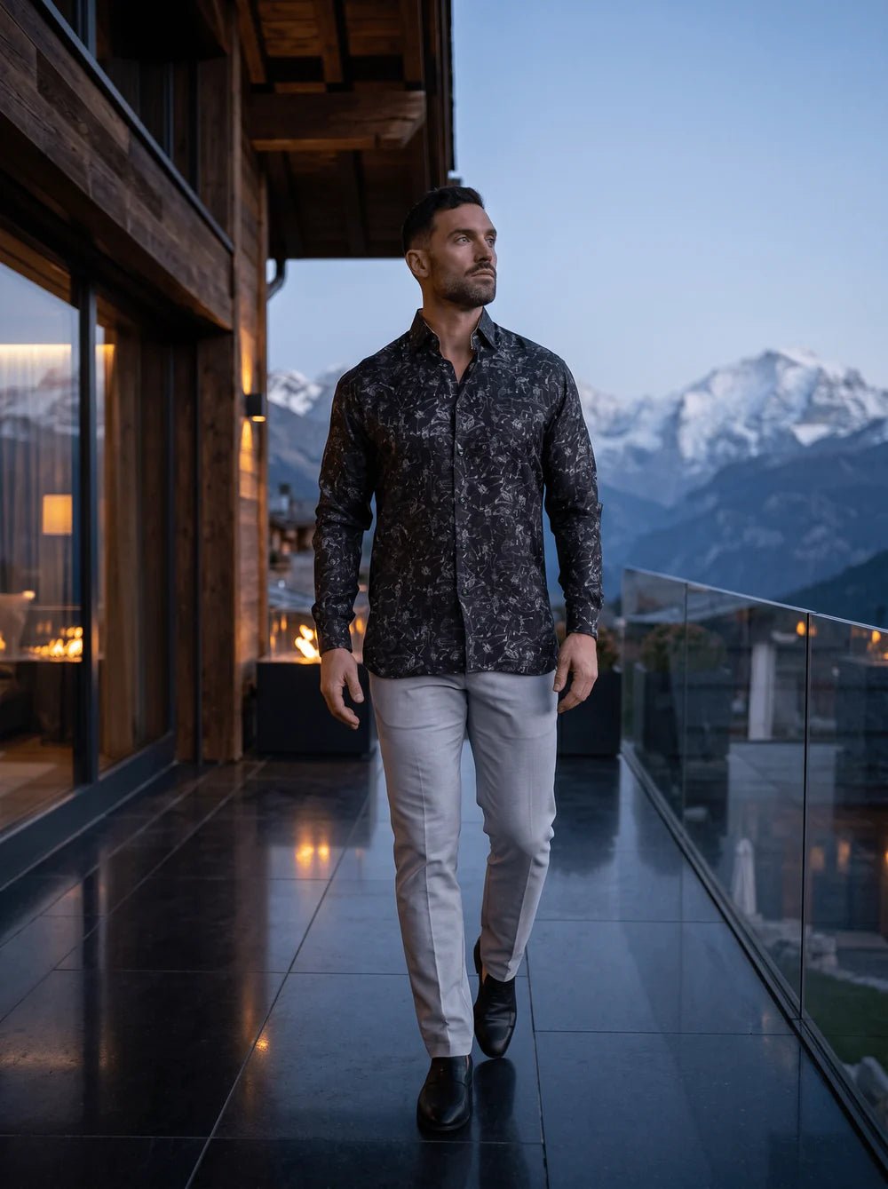 Fibonacci Ascension0208 Black Print Shirt - Vie Sauvage