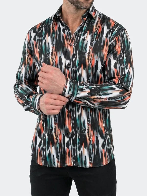 Fibonacci Dress Shirt LS Woven Unknown0215 Black - Vie Sauvage