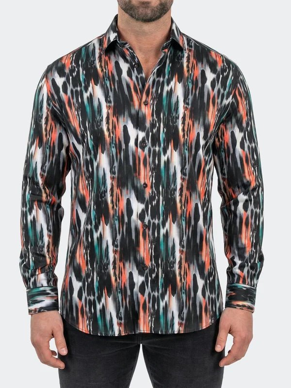 Fibonacci Dress Shirt LS Woven Unknown0215 Black - Vie Sauvage