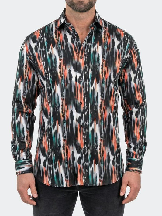 Fibonacci Dress Shirt LS Woven Unknown0215 Black - Vie Sauvage
