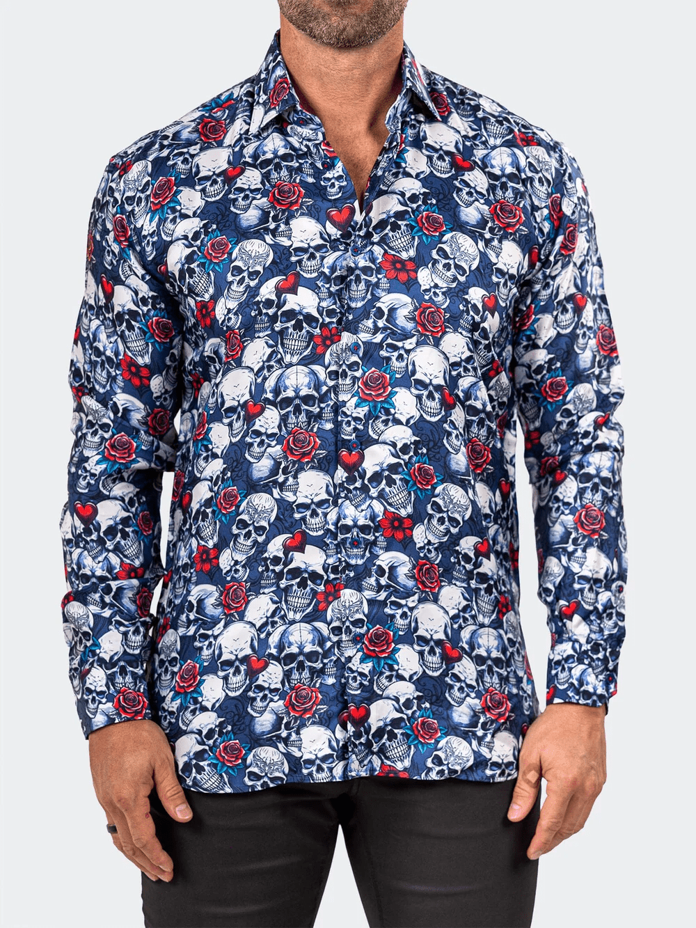 Fibonacci Marthyr Skull Rose Shirt - Vie Sauvage