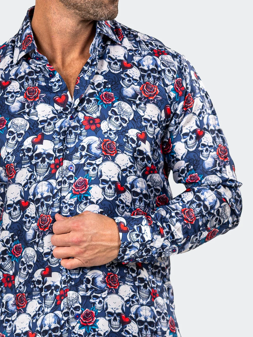 Fibonacci Marthyr Skull Rose Shirt - Vie Sauvage