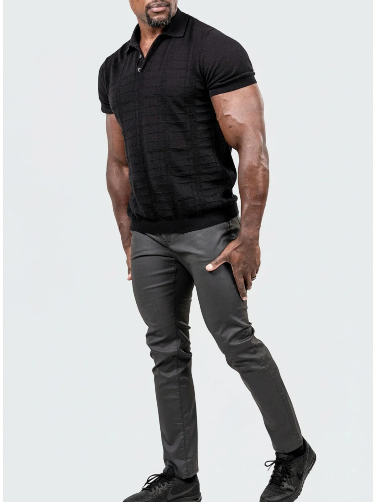 Marthyr015 Coated Dark Grey Jeans