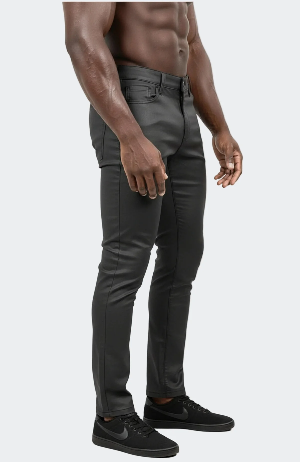 Marthyr015 Coated Dark Grey Jeans