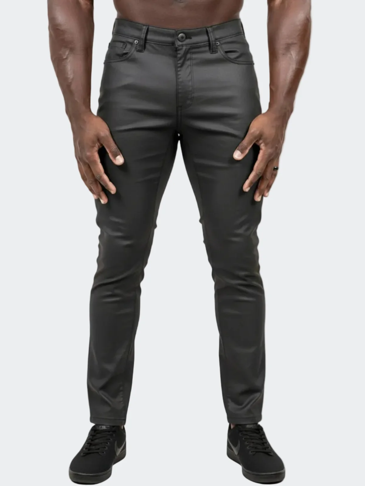 Marthyr016 Coated Charcoal Jeans