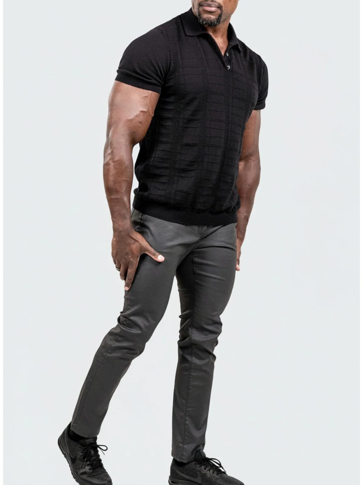 Marthyr016 Coated Charcoal Jeans
