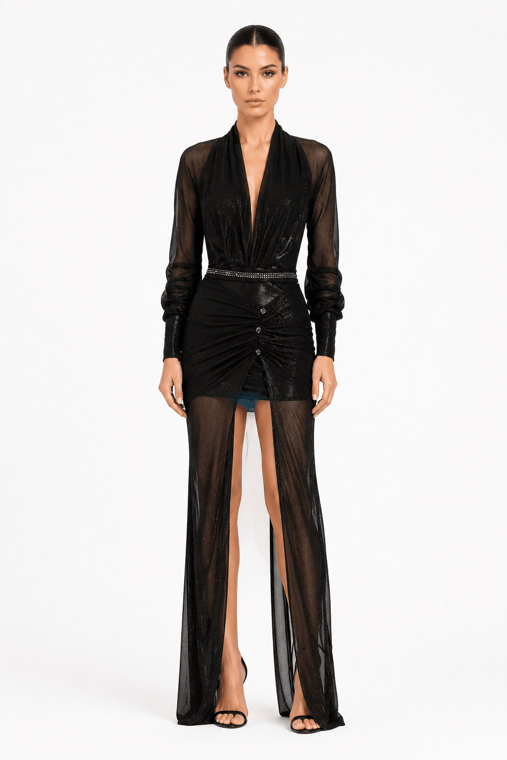 Luna Gown | Crystal Halter High-Slit Gown | Vie Sauvage LV - Vie Sauvage