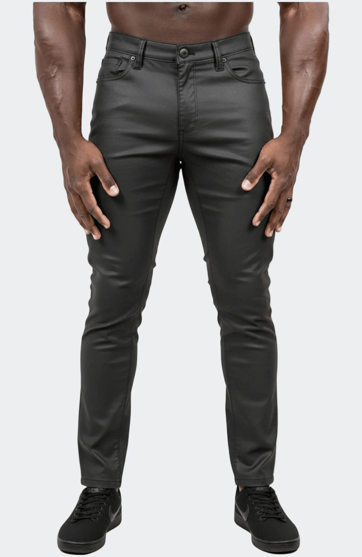 Marthyr015 Coated Dark Grey Jeans - Vie Sauvage