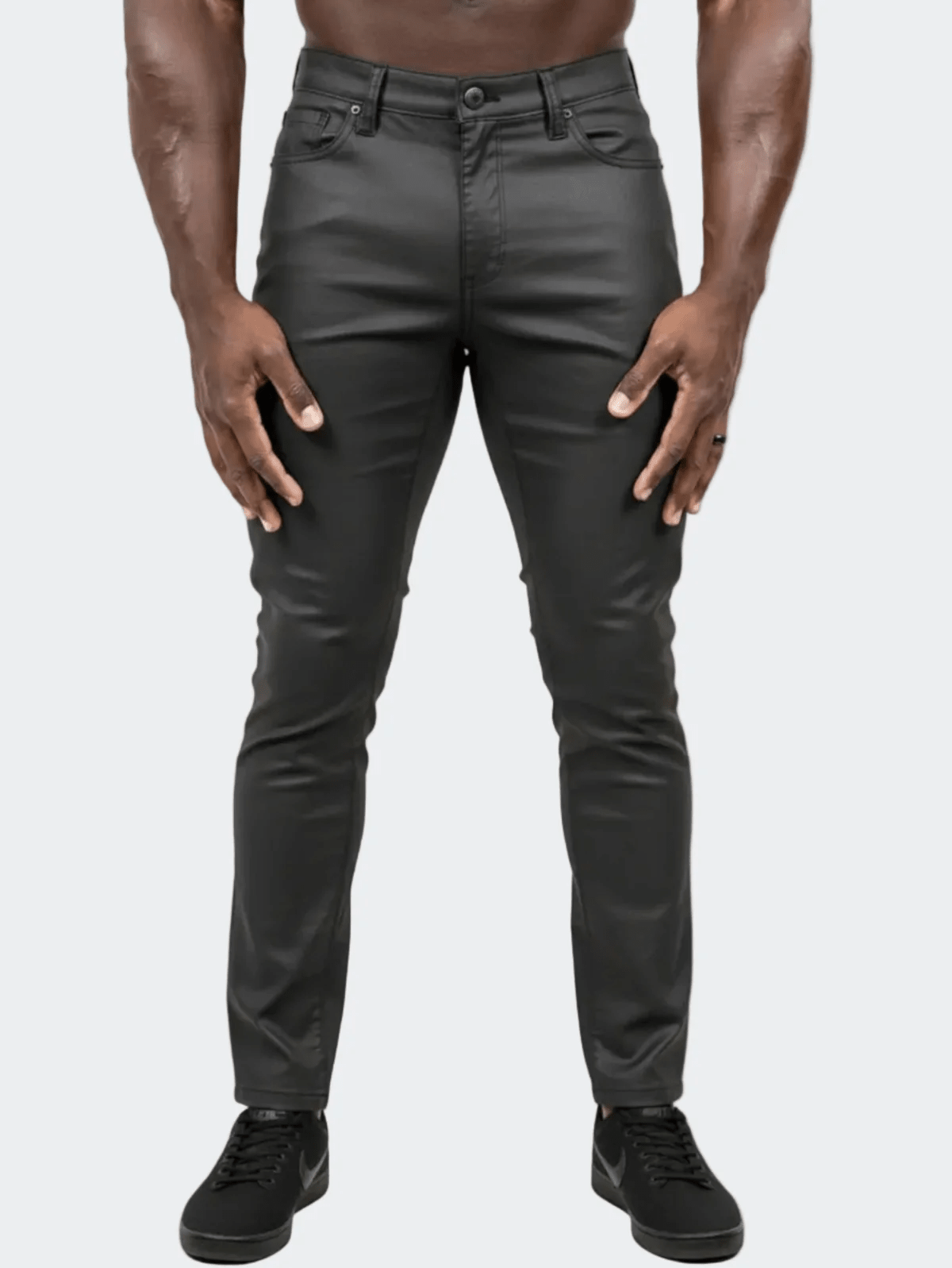 Marthyr016 Coated Charcoal Jeans - Vie Sauvage