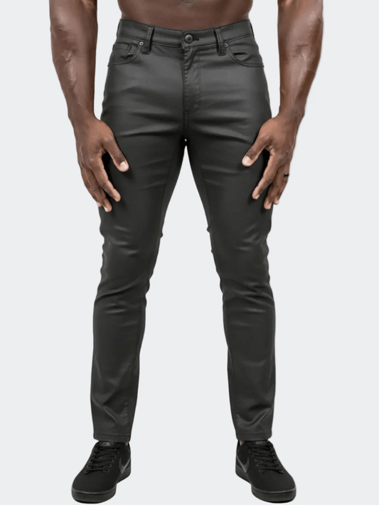 Marthyr016 Coated Charcoal Jeans - Vie Sauvage