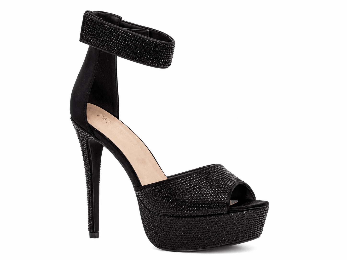 peep-toe black rhinestone - Vie Sauvage