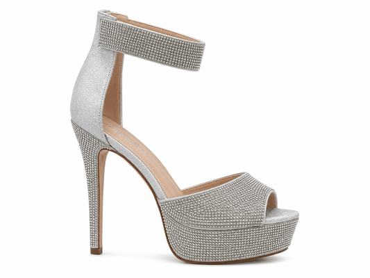 peep-toe silver rhinestone - Vie Sauvage