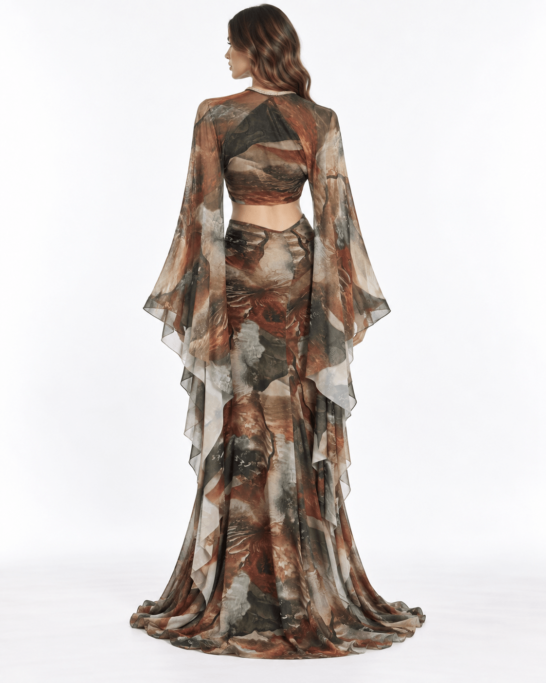 Seraphina Cape Gown | Crystal Dress | Vie Sauvage LV - Vie Sauvage