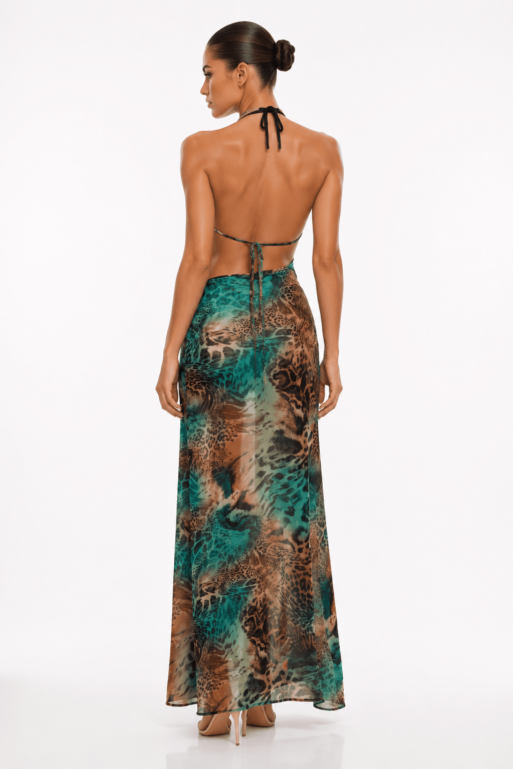 Sol Dress | Crystal Halter High-Slit Gown | Vie Sauvage LV - Vie Sauvage