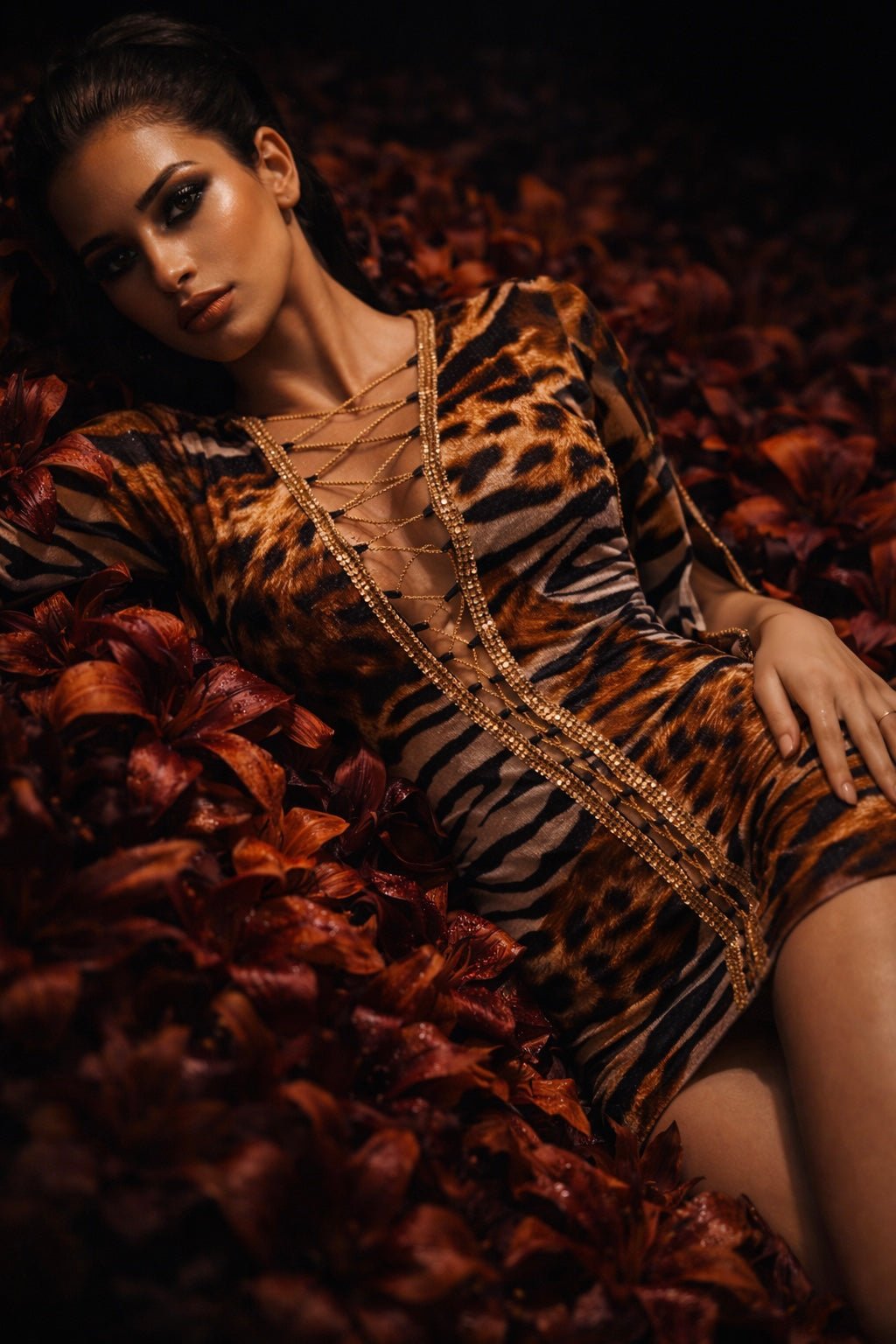 TracyLynn Dress | Crystal Lace - Up Wing Sleeve Mini | Vie Sauvage LV - Vie Sauvage